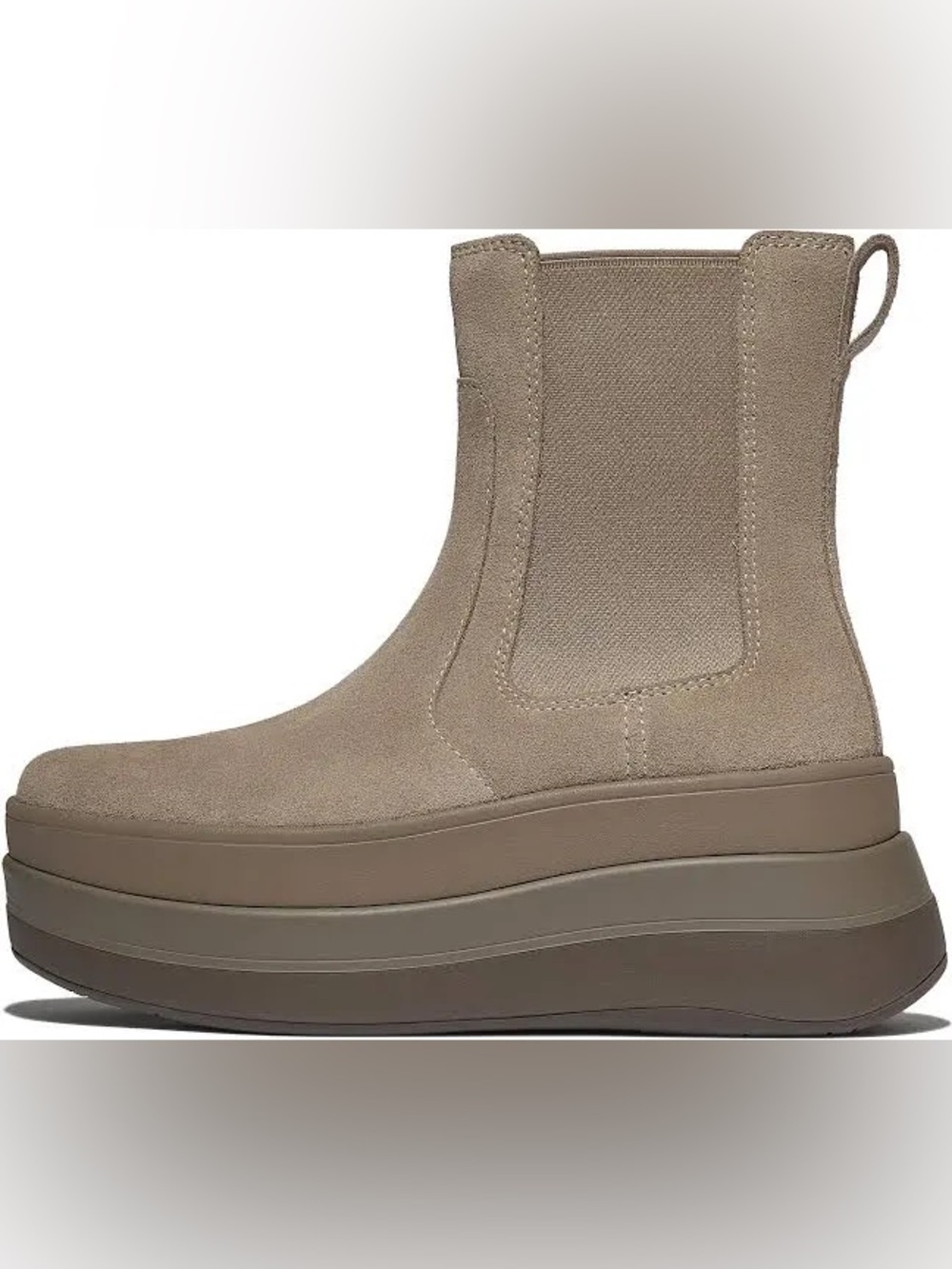 Fitflop Taupe F-MODE Stack Suede Chelsea Boots Size 9 US $200